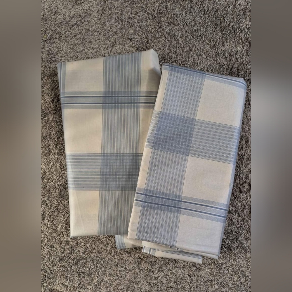 Set of two (2) blue gingham tablecloths by Studio McGee